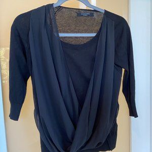 All Saints Black Drape Top (XS)